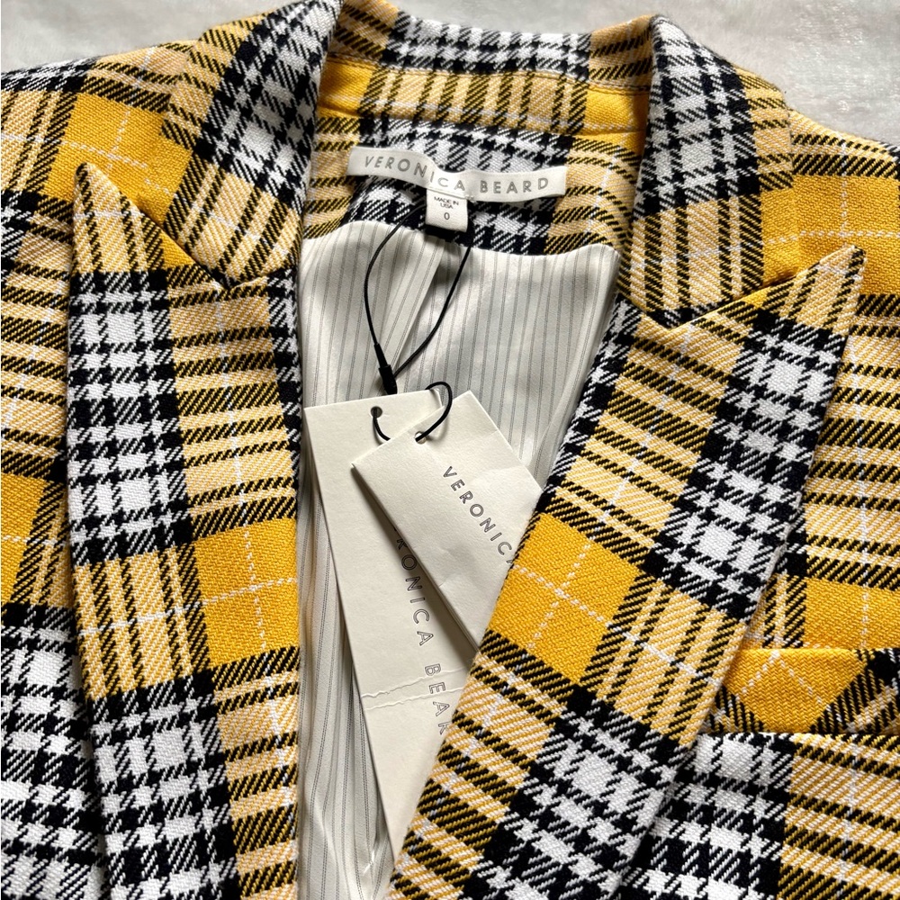 Veronica Beard Yellow and Black Plaid Blazer - Picture 2 of 3